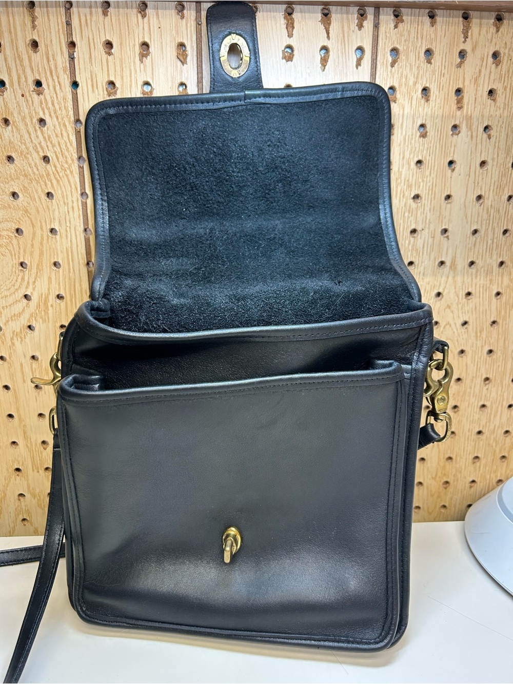 Coach Black Leather Top-Handle Briefcase with Gold Turn-Lock - Picture 3 of 13